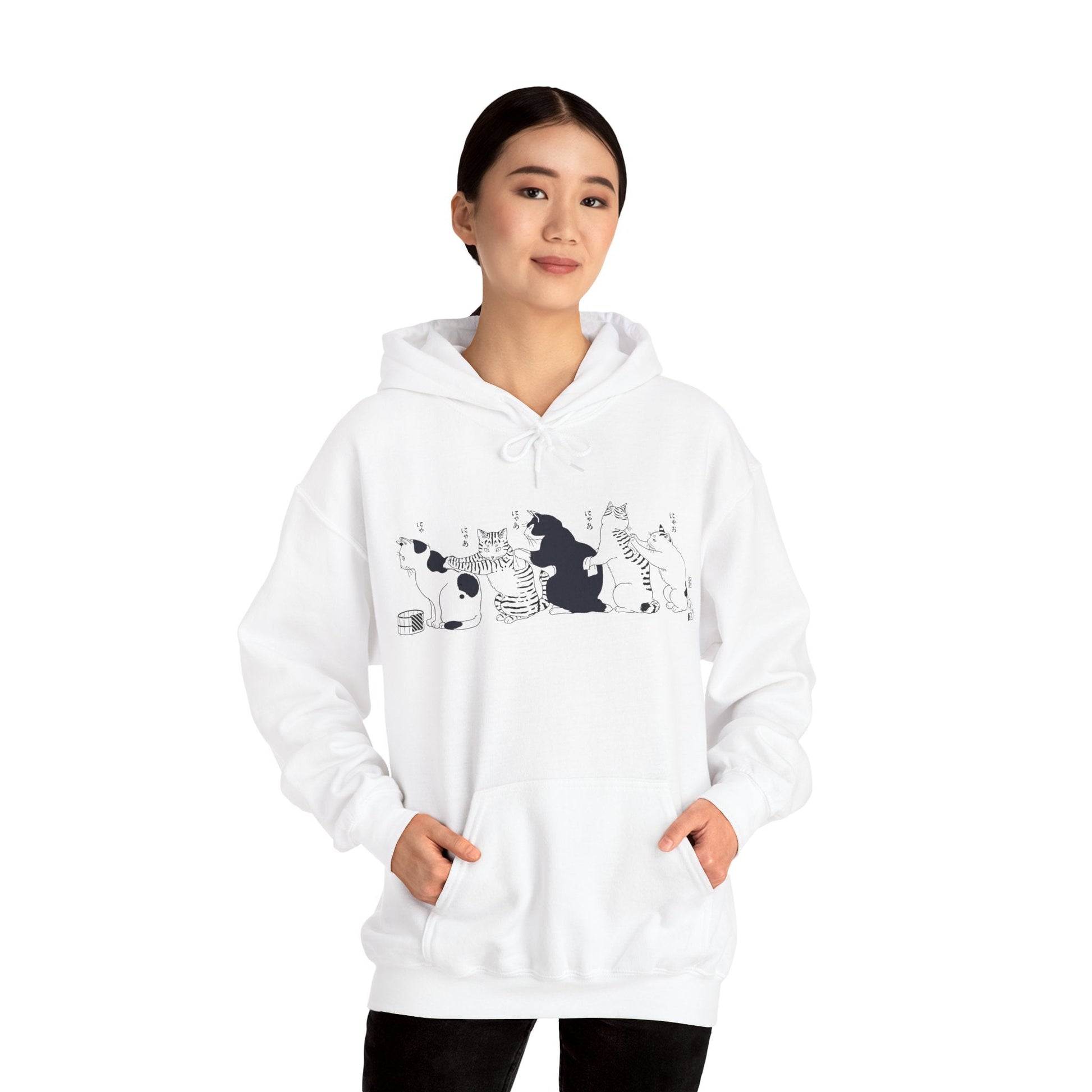 Cozy Japanese Cat Hoodie Sweatshirt - KILLER RETRO