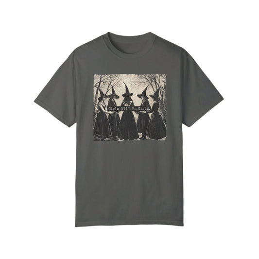 Girls Will Be Girls Vintage Halloween Witch T-shirt. - KILLER RETRO