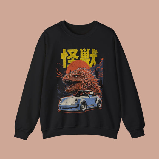 Kaiju - Japanese Monster and Porsche Sweatshirt. - KILLER RETRO