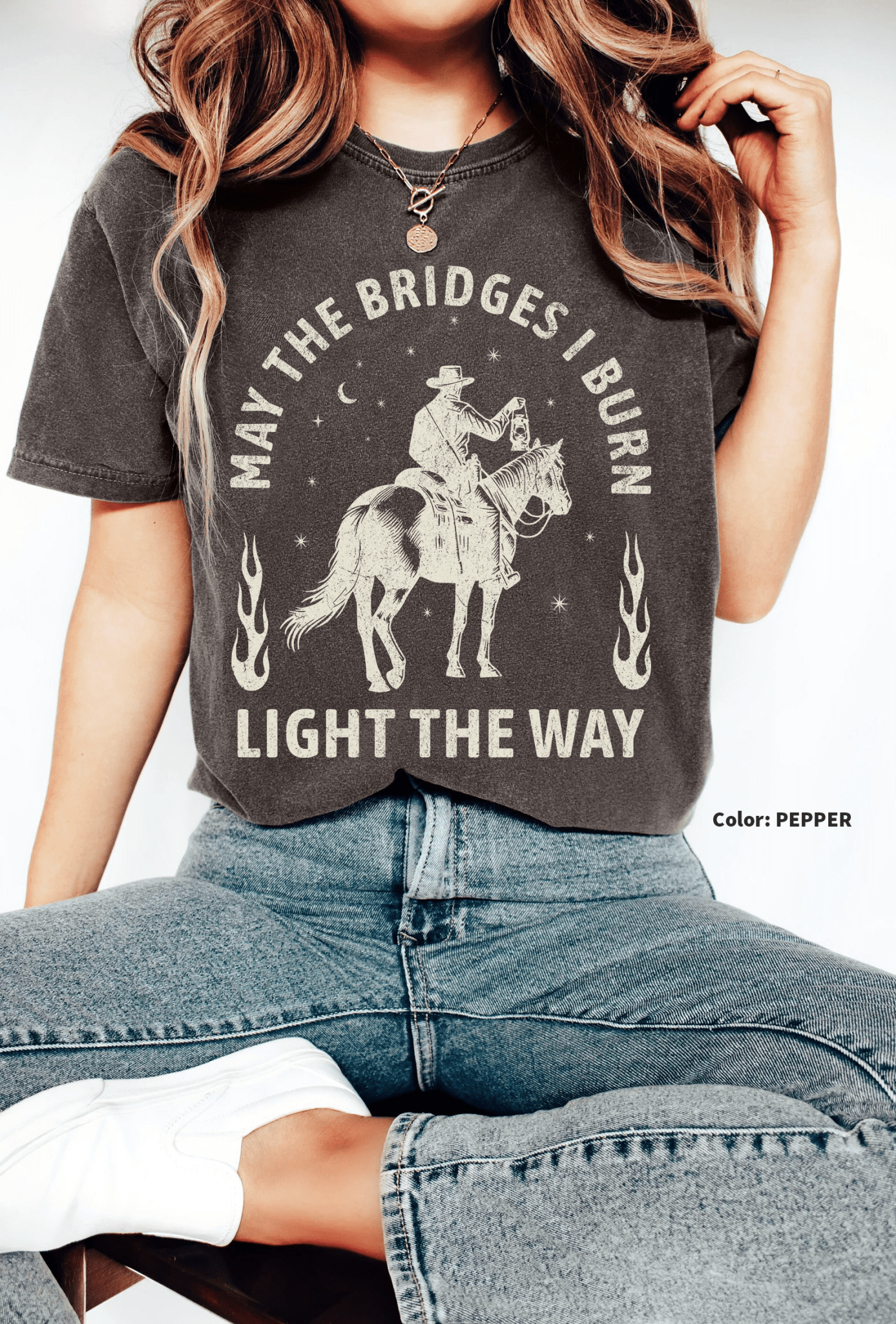 May The Bridges I Burn Light The Way Vintage Western Shirt. - KILLER RETRO