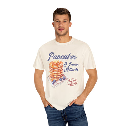 Pancakes & Panic Attacks Funny Retro Graphic Tee. - KILLER RETRO