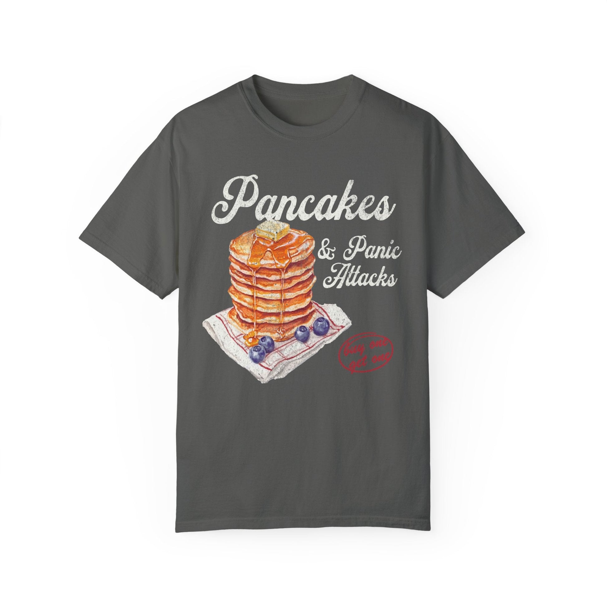 Pancakes & Panic Attacks Funny Retro Graphic Tee. - KILLER RETRO