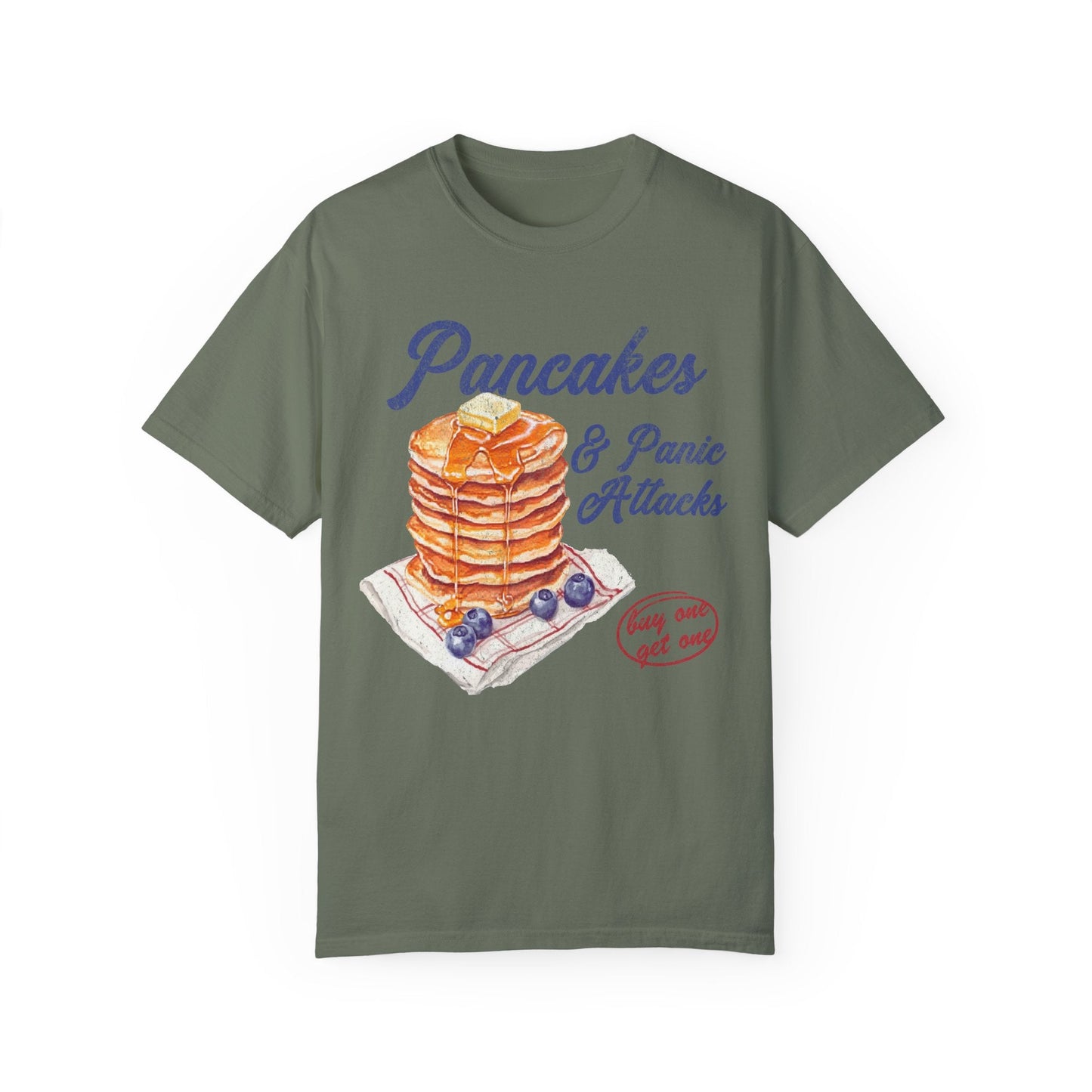 Pancakes & Panic Attacks Funny Retro Graphic Tee. - KILLER RETRO