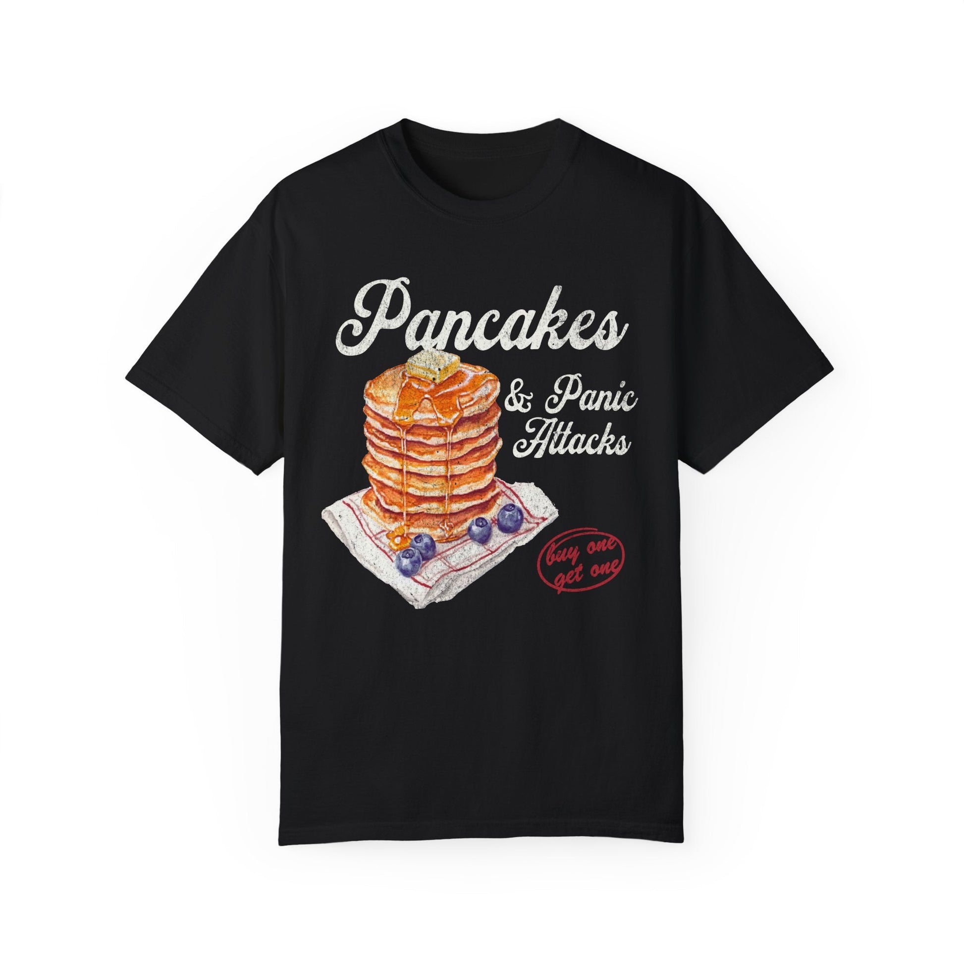 Pancakes & Panic Attacks Funny Retro Graphic Tee. - KILLER RETRO