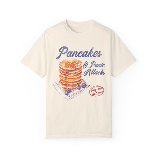 Pancakes & Panic Attacks Funny Retro Graphic Tee. - KILLER RETRO