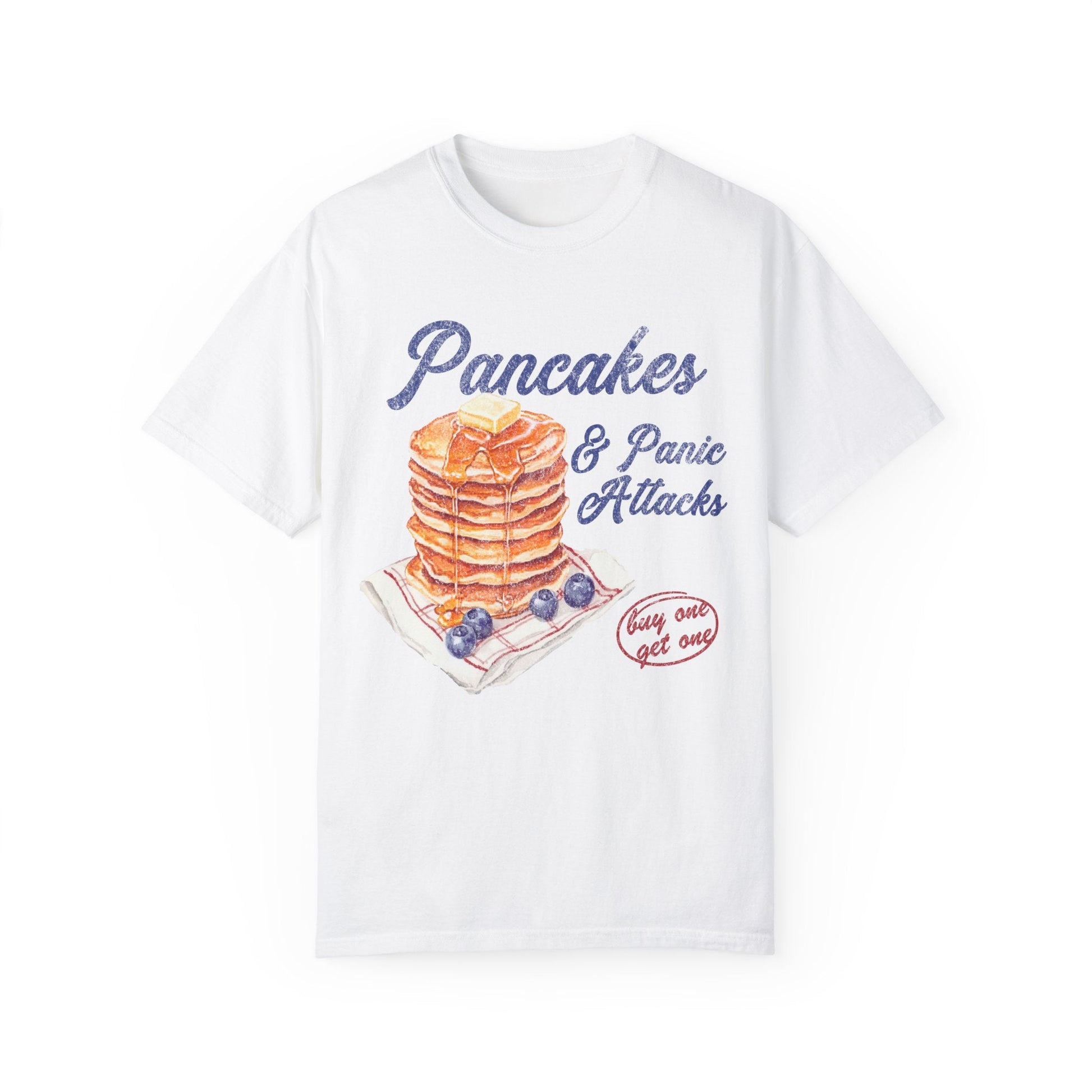 Pancakes & Panic Attacks Funny Retro Graphic Tee. - KILLER RETRO