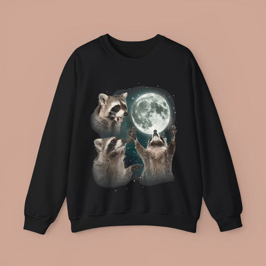 Three Raccoons Moon Sweatshirt - KILLER RETRO