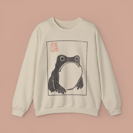 Unimpressed Grumpy Japanese Frog Sweatshirt. - KILLER RETRO