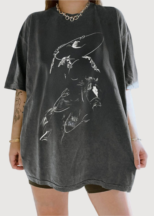 Vintage Cowboy Silhouette Retro T-shirt. - KILLER RETRO