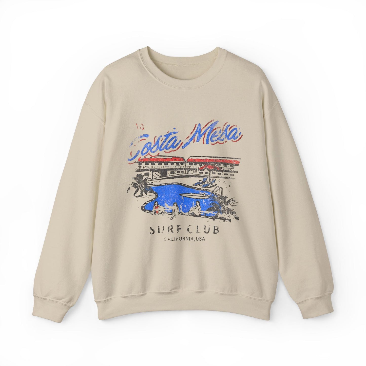 Vintage Distressed Costa Mesa Surf Club Retro Sweatshirt - KILLER RETRO