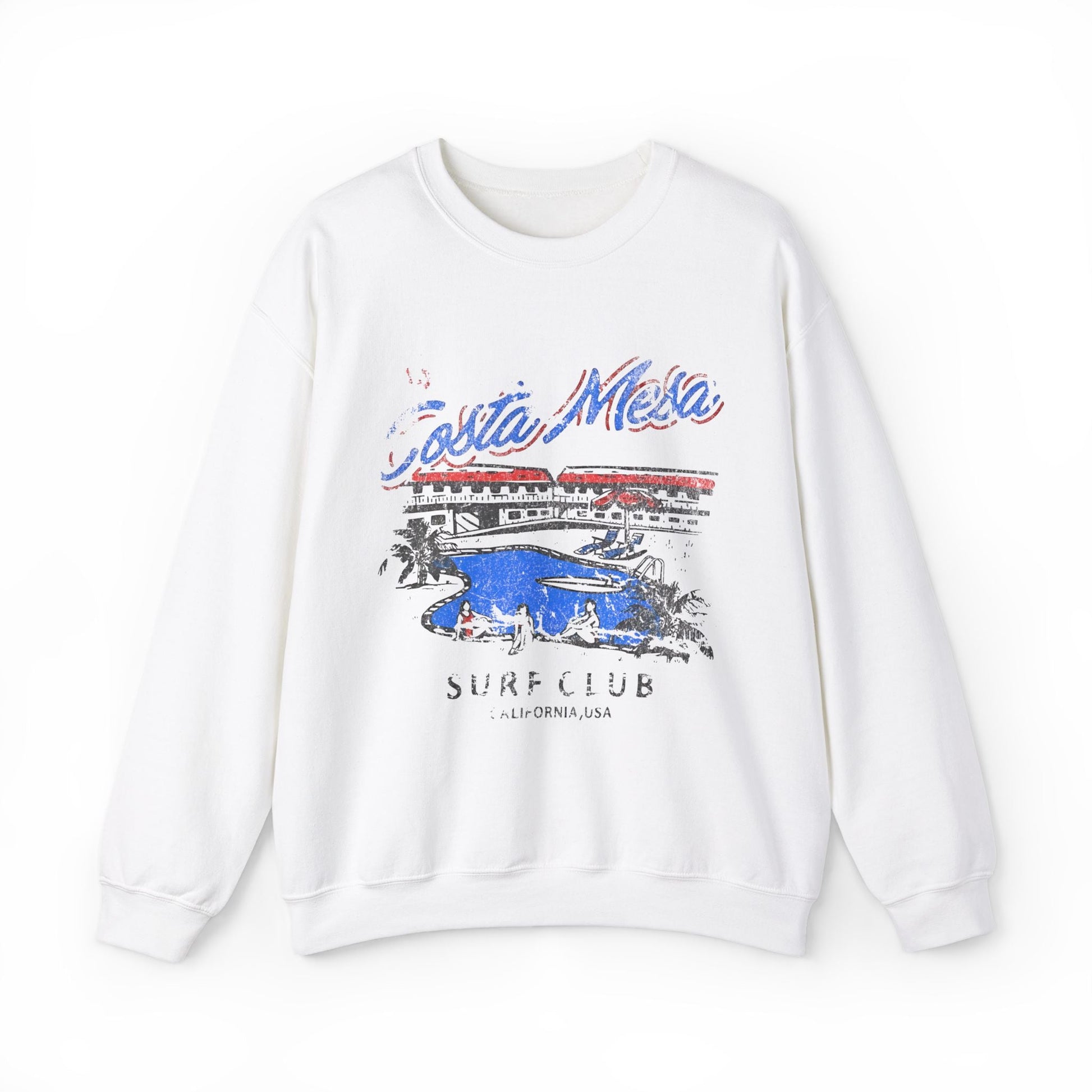 Vintage Distressed Costa Mesa Surf Club Retro Sweatshirt - KILLER RETRO